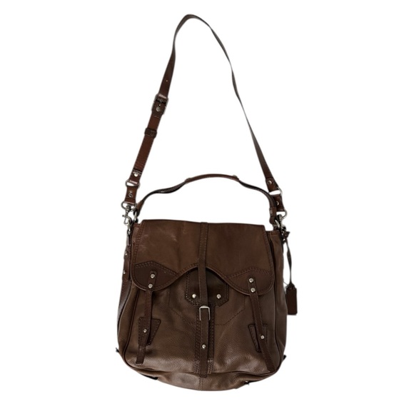 Gryson Italy Brown Leather Saddle Bag - Picture 5 of 15